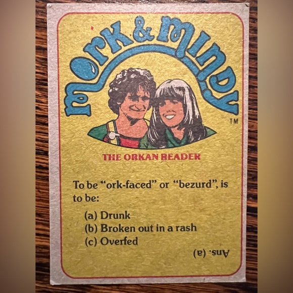 Vintage Mork and Mindy Trading Card - Picture 2 of 2